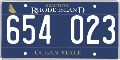 RI license plate 654023