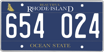 RI license plate 654024