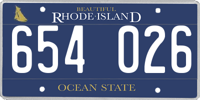 RI license plate 654026