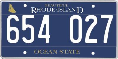 RI license plate 654027