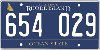 RI license plate 654029