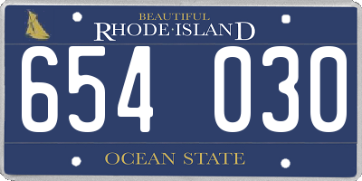 RI license plate 654030