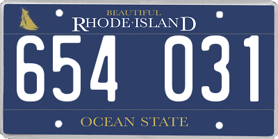 RI license plate 654031