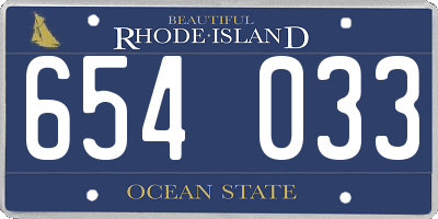 RI license plate 654033