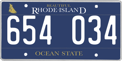 RI license plate 654034