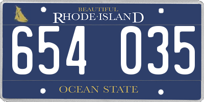RI license plate 654035