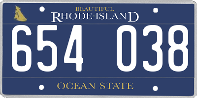 RI license plate 654038
