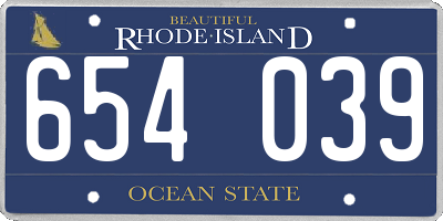 RI license plate 654039