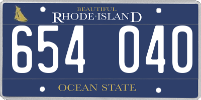 RI license plate 654040