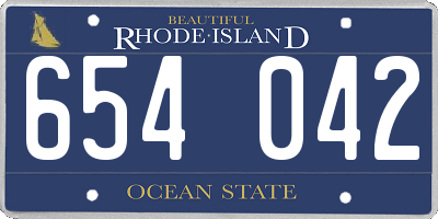 RI license plate 654042