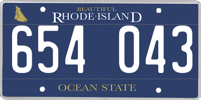 RI license plate 654043