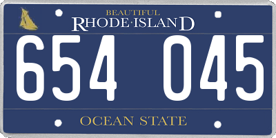 RI license plate 654045