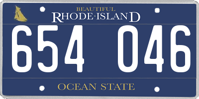 RI license plate 654046