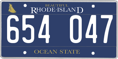 RI license plate 654047