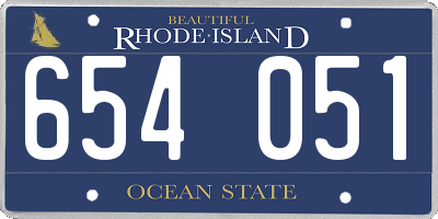 RI license plate 654051