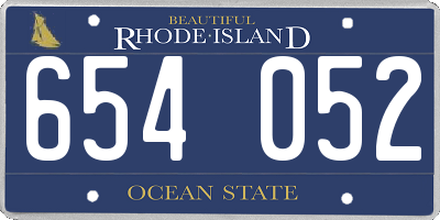 RI license plate 654052