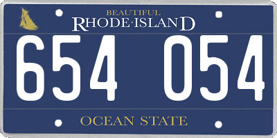 RI license plate 654054