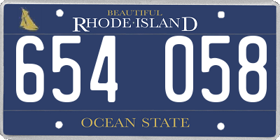 RI license plate 654058