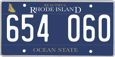RI license plate 654060