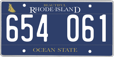 RI license plate 654061