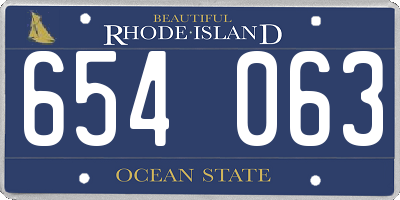RI license plate 654063