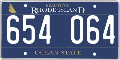 RI license plate 654064