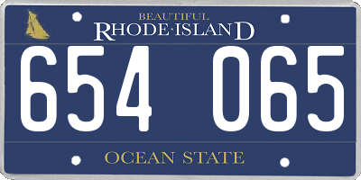 RI license plate 654065