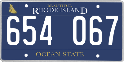 RI license plate 654067
