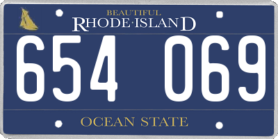 RI license plate 654069
