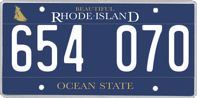 RI license plate 654070