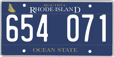 RI license plate 654071