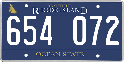 RI license plate 654072
