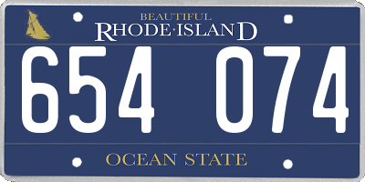 RI license plate 654074