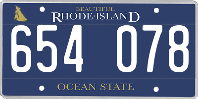 RI license plate 654078