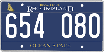 RI license plate 654080