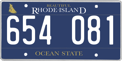 RI license plate 654081