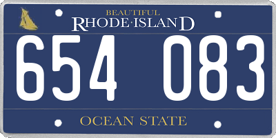 RI license plate 654083