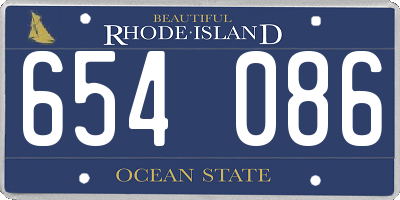 RI license plate 654086
