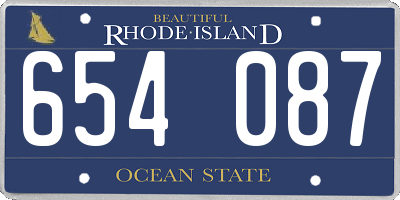 RI license plate 654087