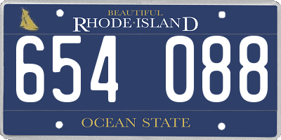 RI license plate 654088