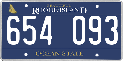 RI license plate 654093