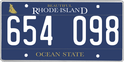 RI license plate 654098