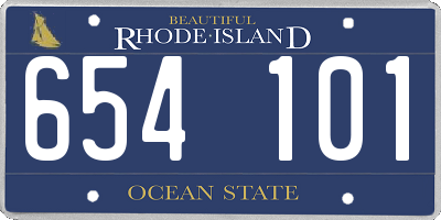 RI license plate 654101