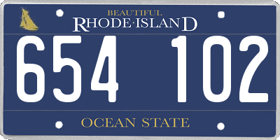 RI license plate 654102