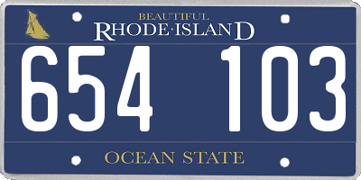 RI license plate 654103