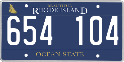 RI license plate 654104