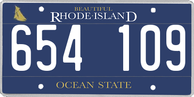RI license plate 654109