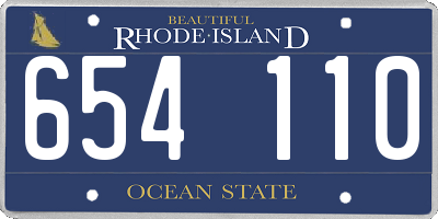 RI license plate 654110