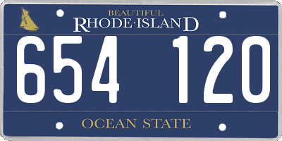 RI license plate 654120
