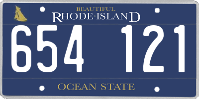 RI license plate 654121